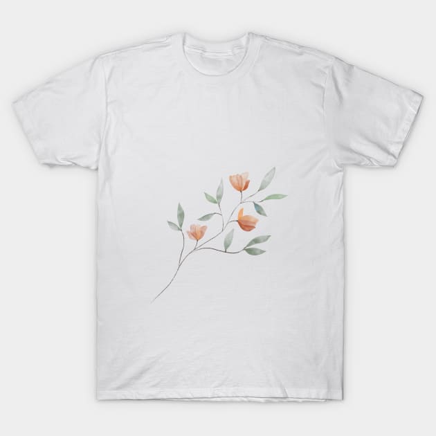 Watercolor elegant flower T-Shirt by kitaevaa